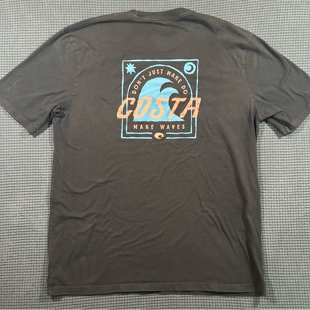 Costa Del Mar Black Graphic T Shirt XXL Cotton Short Sleeve Logo